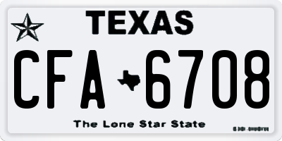 TX license plate CFA6708