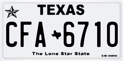 TX license plate CFA6710