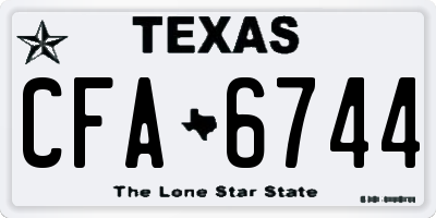 TX license plate CFA6744