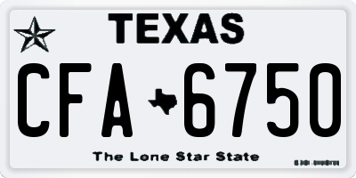 TX license plate CFA6750