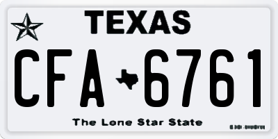 TX license plate CFA6761