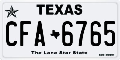TX license plate CFA6765