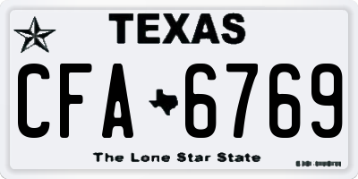TX license plate CFA6769