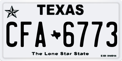 TX license plate CFA6773