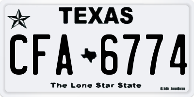 TX license plate CFA6774