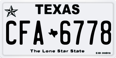 TX license plate CFA6778