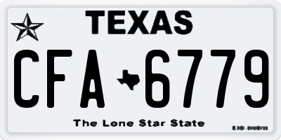 TX license plate CFA6779