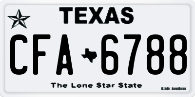 TX license plate CFA6788