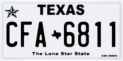 TX license plate CFA6811