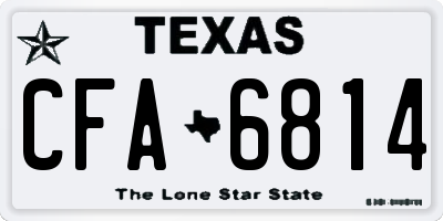 TX license plate CFA6814