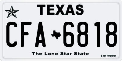 TX license plate CFA6818