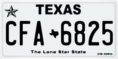 TX license plate CFA6825