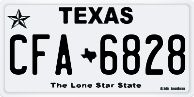 TX license plate CFA6828