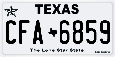 TX license plate CFA6859