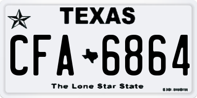 TX license plate CFA6864