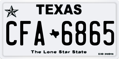 TX license plate CFA6865