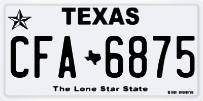 TX license plate CFA6875