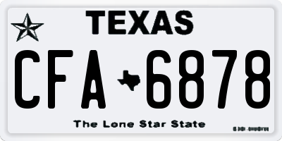 TX license plate CFA6878