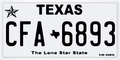 TX license plate CFA6893