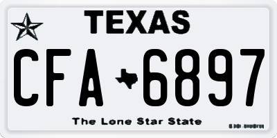 TX license plate CFA6897