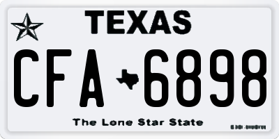 TX license plate CFA6898