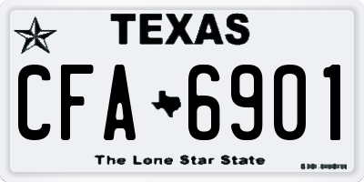 TX license plate CFA6901