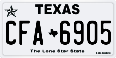 TX license plate CFA6905