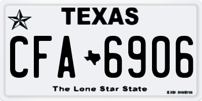 TX license plate CFA6906