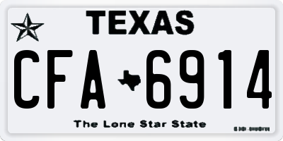 TX license plate CFA6914