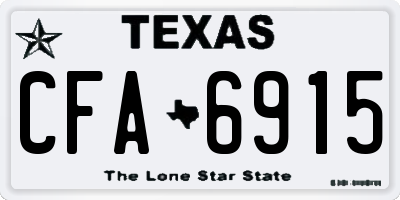 TX license plate CFA6915