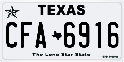 TX license plate CFA6916