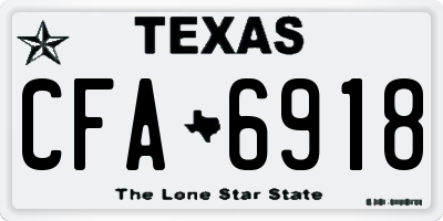 TX license plate CFA6918
