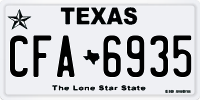 TX license plate CFA6935