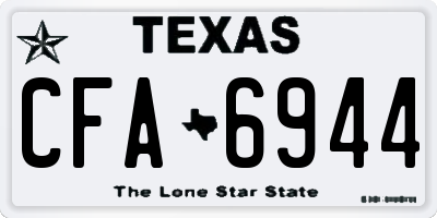 TX license plate CFA6944