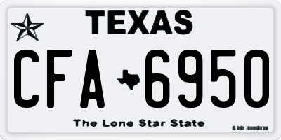 TX license plate CFA6950