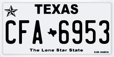 TX license plate CFA6953