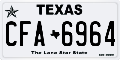 TX license plate CFA6964