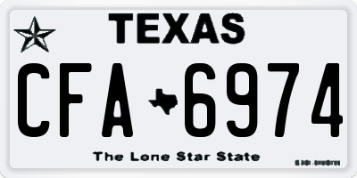 TX license plate CFA6974
