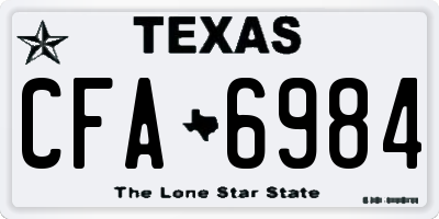 TX license plate CFA6984