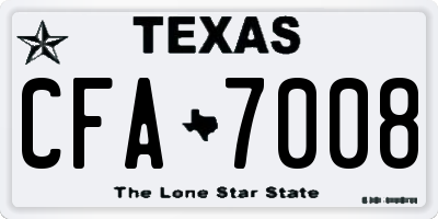 TX license plate CFA7008