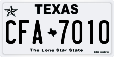 TX license plate CFA7010