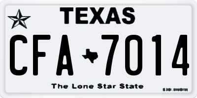TX license plate CFA7014