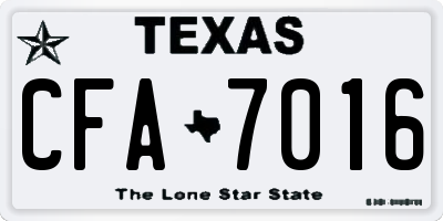 TX license plate CFA7016