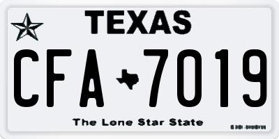 TX license plate CFA7019