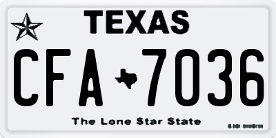 TX license plate CFA7036