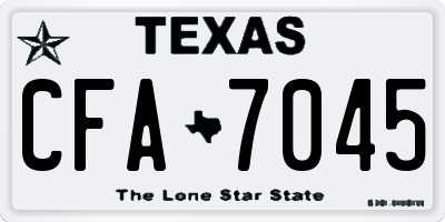 TX license plate CFA7045