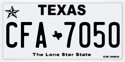 TX license plate CFA7050