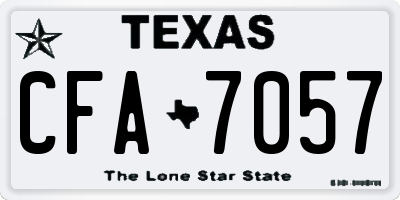 TX license plate CFA7057
