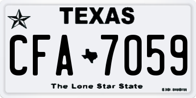 TX license plate CFA7059