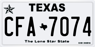 TX license plate CFA7074
